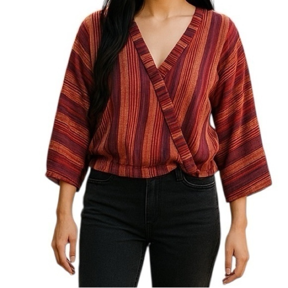 Girl Krazy striped cross over top